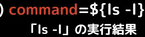 コマンド実行の結果を渡す記述